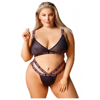 SEXY BITCH BRALETTE & STRAPPY THONG PANTY, Q/S SEXY BITCH BRALETTE & STRAPPY THONG PANTY, Q/S