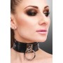 KINKY DIVA O-RING COLLAR BLACK/SILVER