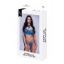 2PC STRAPPY LACE BRA & PANTY SET BLUE, M/L