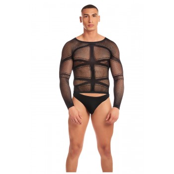 Vīriešu 2 daļu tīklveida apakšveļas komplekts melns L/XL Rainbow Party Vīriešu 2 daļu tīklveida apakšveļas komplekts melns L/XL Rainbow Party