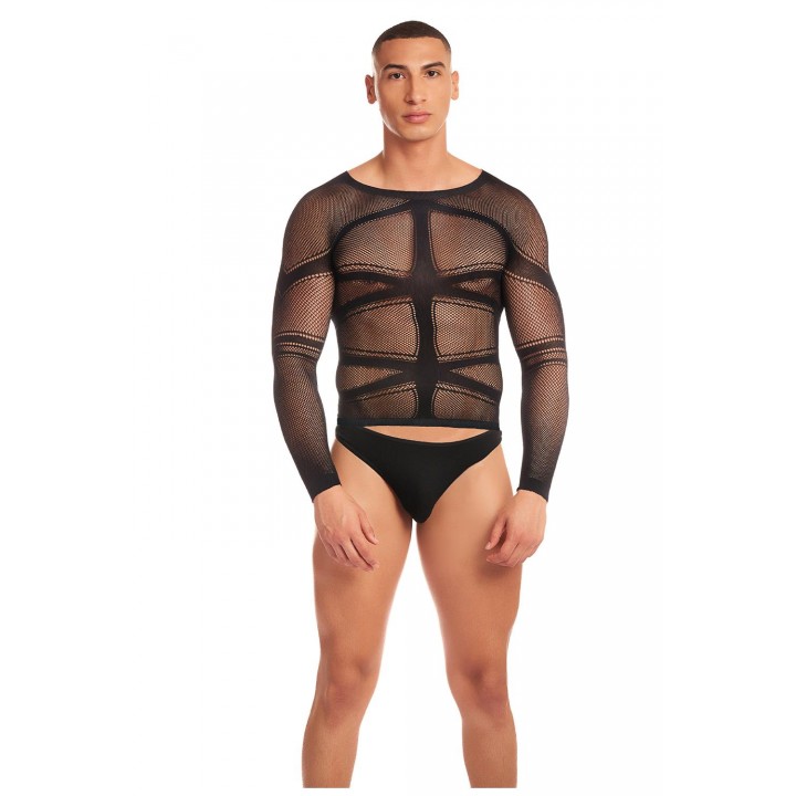 Vīriešu 2 daļu tīklveida apakšveļas komplekts melns L/XL Rainbow Party