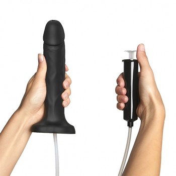 Dzimumlocekļa simulators Strap-On-Me Squirting Cum Dildo, melns