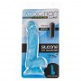 Tumsā mirdzošs dildo Addiction - Luke Blue 19 cm