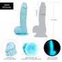 Tumsā mirdzošs dildo Addiction - Luke Blue 19 cm