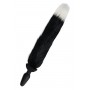 WHIPSMART 4.9 INCH SILICONE VIBRATING PLUG WITH 14 INCH BLACK INDOGO FOX TAIL