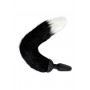 WHIPSMART 4.9 INCH SILICONE VIBRATING PLUG WITH 14 INCH BLACK INDOGO FOX TAIL