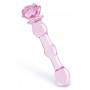 GLAZE GLASS ROSEBUD BEADED DILDO