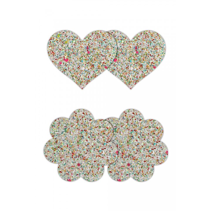 PRETTY PASTIES HEART AND FLOWER GLOW 2 PAIR