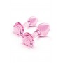 B-VIBE PINK ROSES GLASS BUTT PLUG TRAINING SET