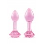B-VIBE PINK ROSES GLASS BUTT PLUG TRAINING SET