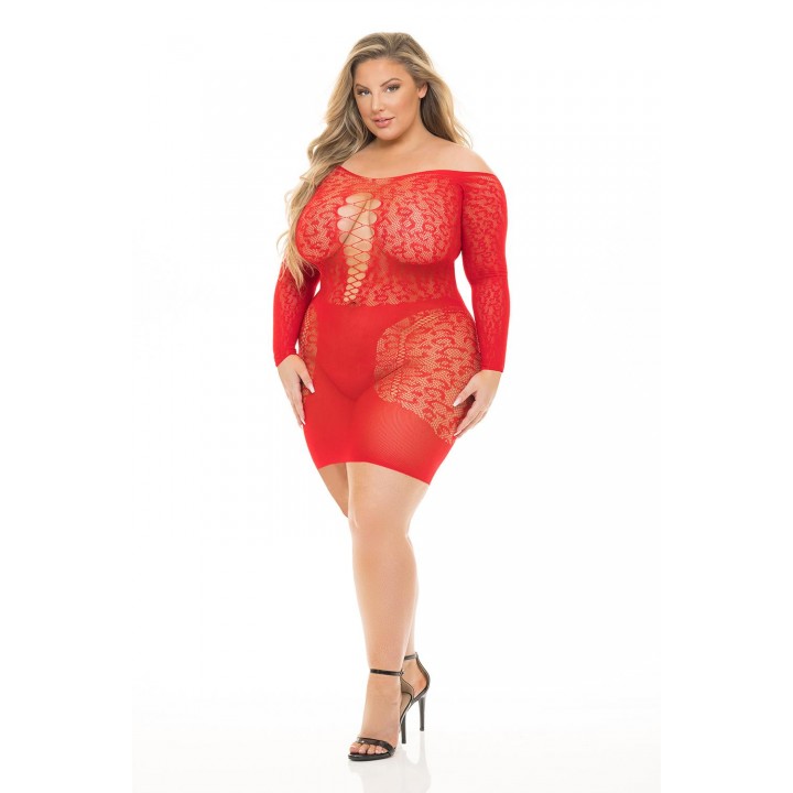 ANIMAL INSIDE DRESS RED, PLUS SIZE