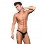 Microfiber lowrise zip thong black, m/l, M/L