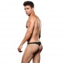 Microfiber lowrise zip thong black, m/l, M/L