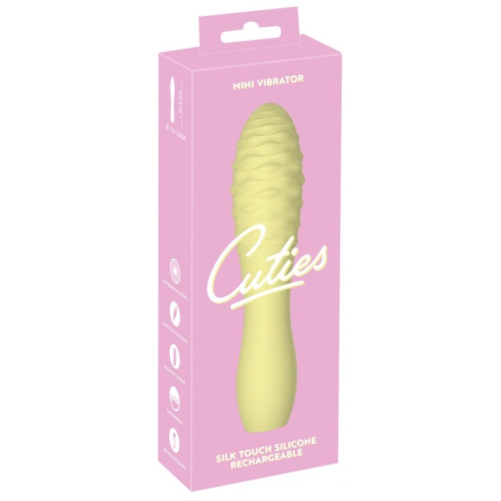 Mini Vibrators ar stimulējošu tekstūru - Cuties dzeltens