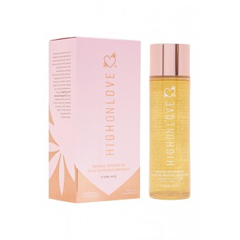 Masāžas eļļa zemenes un šampanietis HighOnLove, 120 ml