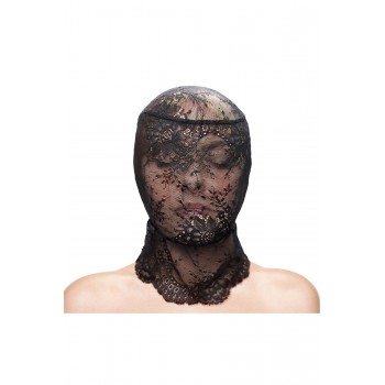 FETISH & FASHION LACE HOOD BLACK