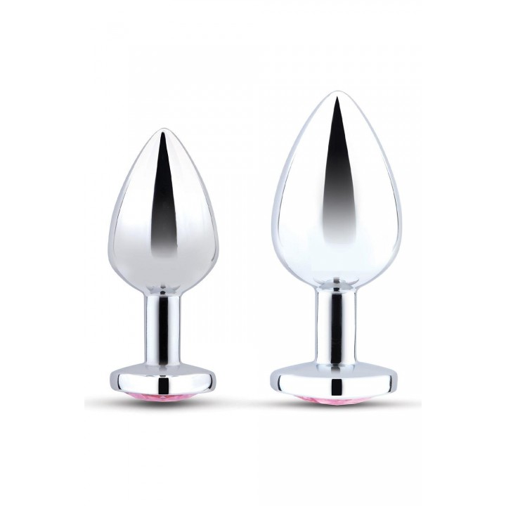 B-VIBE JEWEL HEART METAL BUTT PLUG TRAINING SET