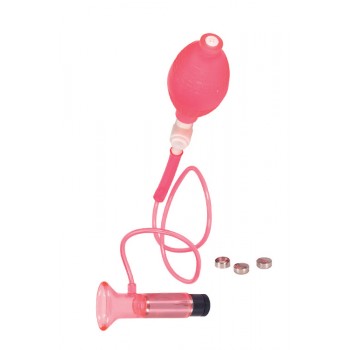 Clitoral vibrating pump - clear hot pink