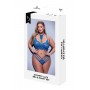 2PC STRAPPY LACE BRA & PANTY SET BLUE, QUEEN