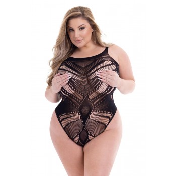BACI JACQUARD BODYSUIT BLACK, QUEEN