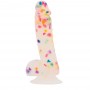 Premium silikona dildo 19 cm Confetti