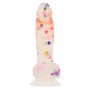 Premium silikona dildo 19 cm Confetti