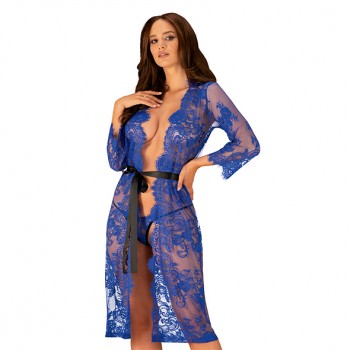 Obsessive - Cobaltess Lace Kimono Blue L/XL