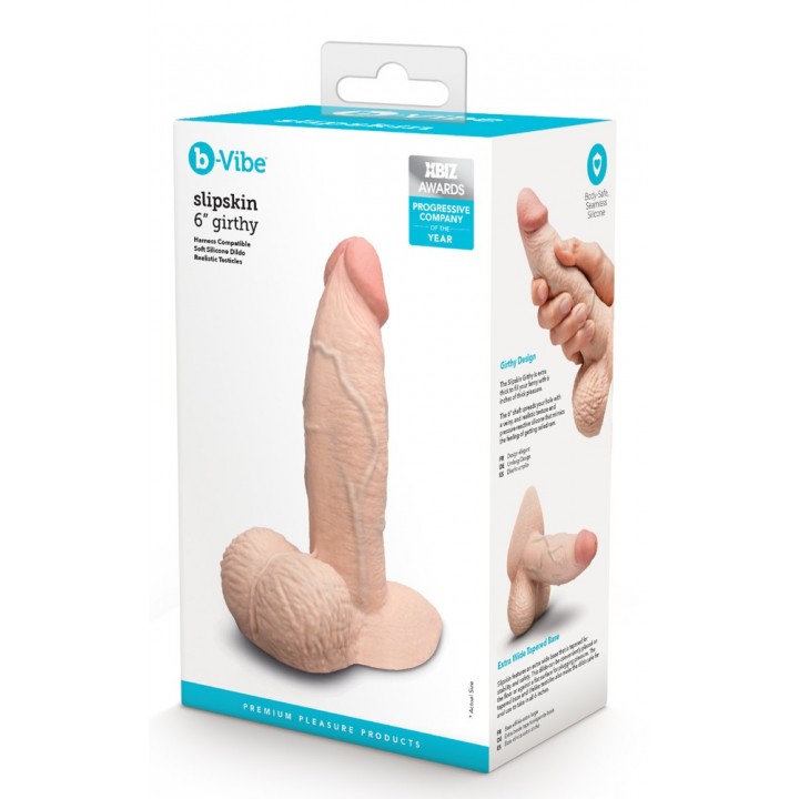 b-Vibe Slipskin 6" Girthy Crea