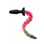 WHIPSMART 4.9 INCH SILICONE PLUG WITH PLAY TAILS RAINBOW TAIL