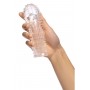 SIZE UP CLEAR VIEW TEXTURED PENIS EXTENDER WITH BALL LOOP