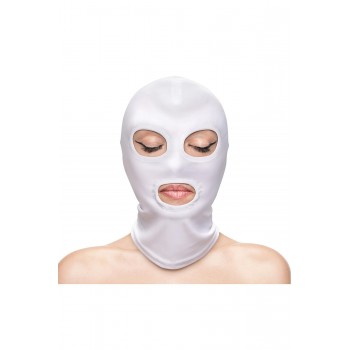 FETISH & FASHION EYES & MOUTH HOOD WHITE