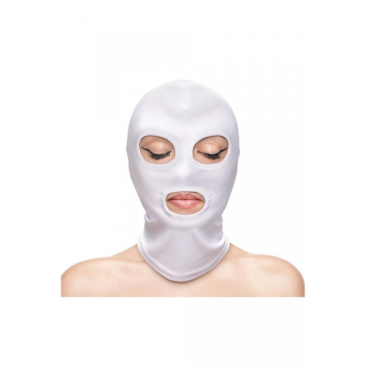 FETISH & FASHION EYES & MOUTH HOOD WHITE