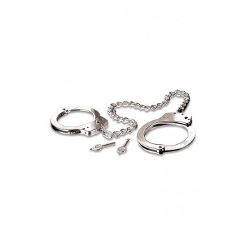 FETISH FANTASY SERIES METAL LEG CUFFS SILVER