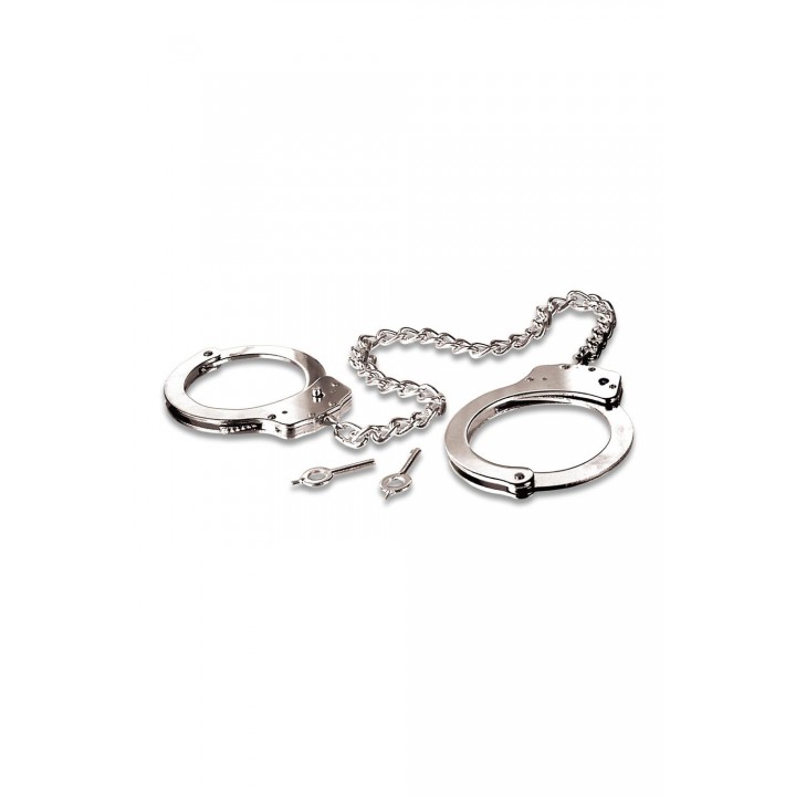 FETISH FANTASY SERIES METAL LEG CUFFS SILVER