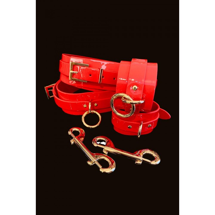 KINKY DIVA WRIST & THIGH CUFFS RED