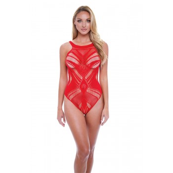 BACI JACQUARD BODYSUIT RED, OS