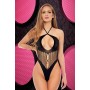 LAPDANCE FISHNET HALTER BODYSUIT BLACK, OS