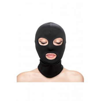 FETISH & FASHION EYES & MOUTH HOOD BLACK