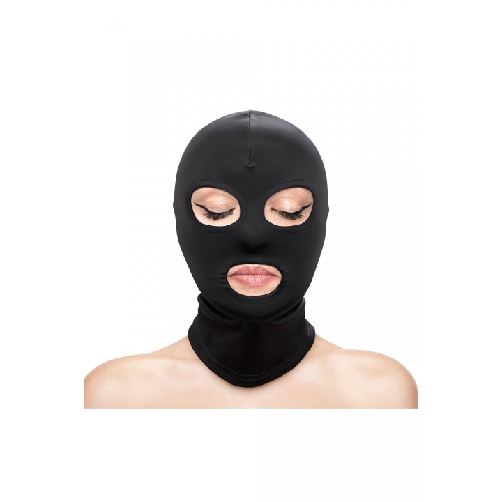 FETISH & FASHION EYES & MOUTH HOOD BLACK