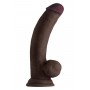 SHAFT MODEL C 8.5 INCH LIQUID SILICONE DONG WITH BALLS MAHOGANY