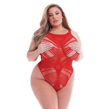 BACI JACQUARD BODYSUIT RED, QUEEN