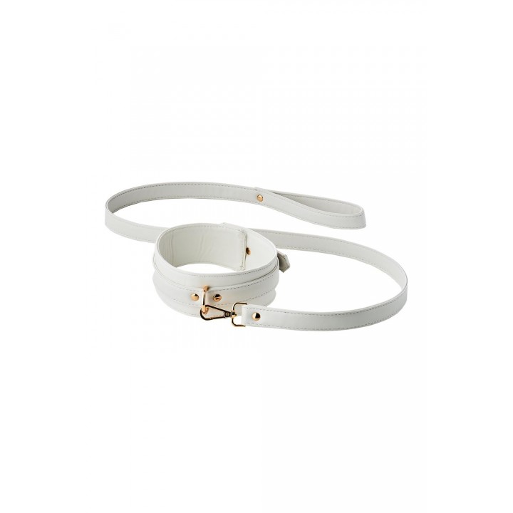 BLAZE ELITE COLLAR AND LEASH WHITE - Dream Toys