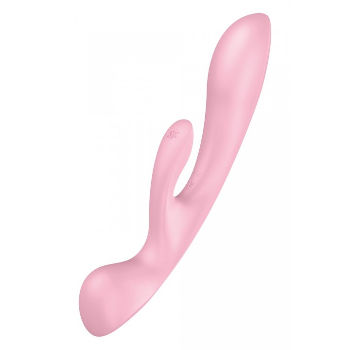 2 in 1: Massager and rabbit vibrator - SATISFYER TRIPLE OH PINK