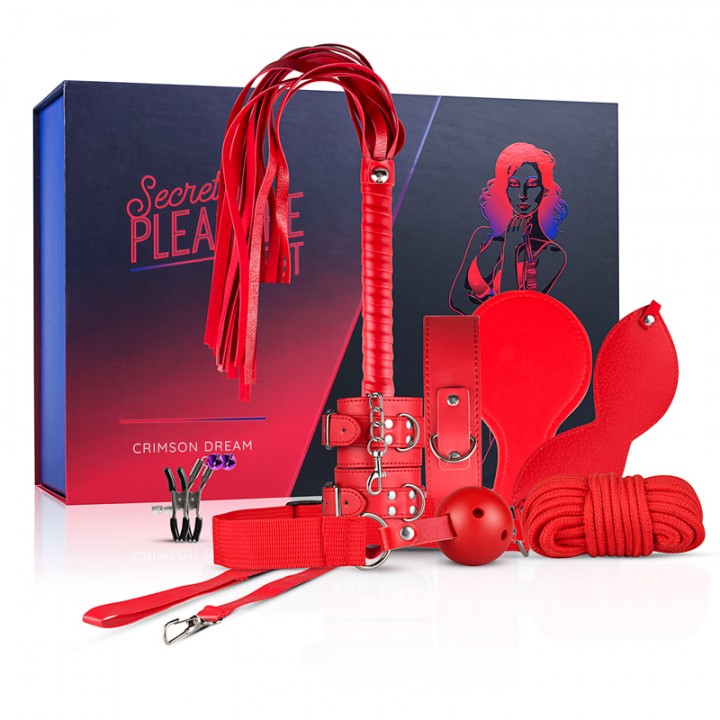 Seksa preču komplekts Secret Pleasure Chest Crimson Dream, 8gab., sarkans