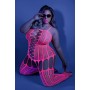 Hypnotic Criss-Cross Body With Garter Look Neon Pink - Curvy - Queen Size