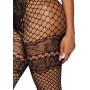 LEG AVENUE NET HALTER BODYSTOCKING VIENS IZMĒRS - MELNS, Universāls