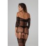 Stunning Suspender-bodystocking Rosa - black - One Size