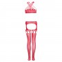 Erotic Suspender bodystocking Jasmina- Red - One Size