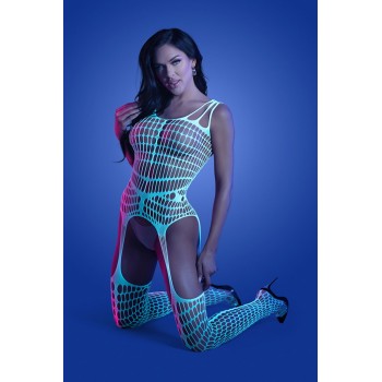 Fantasy Lingerie - Timelapse Bodystocking - White/Blue - One Size