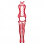 Erotic Suspender bodystocking Jasmina- Red - One Size